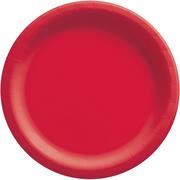 Red Extra Sturdy Paper Dinner Plates, 10in, 50ct